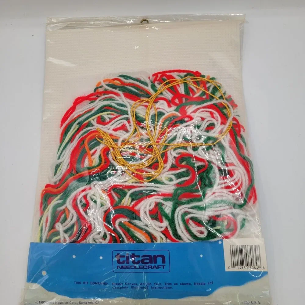 4 Titan Needlecraft Plastic Canvas‎ Christmas Wall Hanging Kits  1990 Sealed
